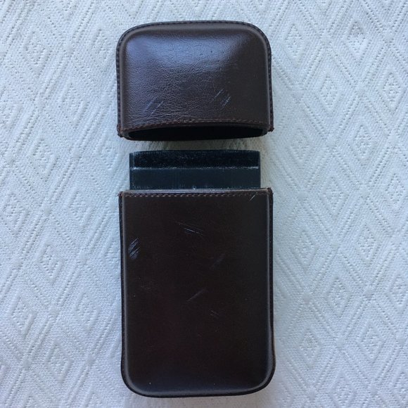 Vintage Cigar Case Holder brown leather 7 x 3 - Picture 4 of 5
